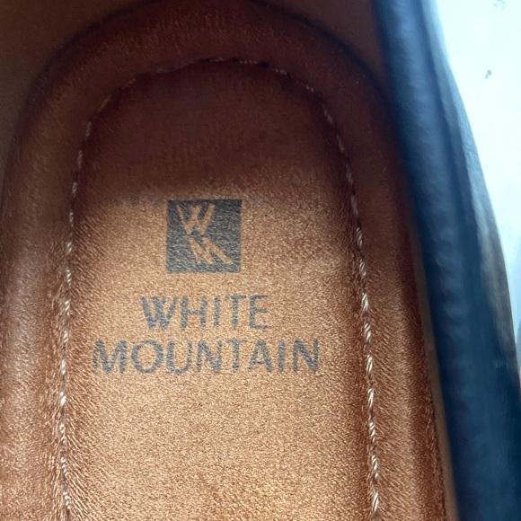 White Mountain Black Leather Slip-On Loafers - Picture 8 of 9